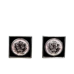 Vintage Swank Mens Cufflinks Lion Head Enamel Pink Circle Black Square P17